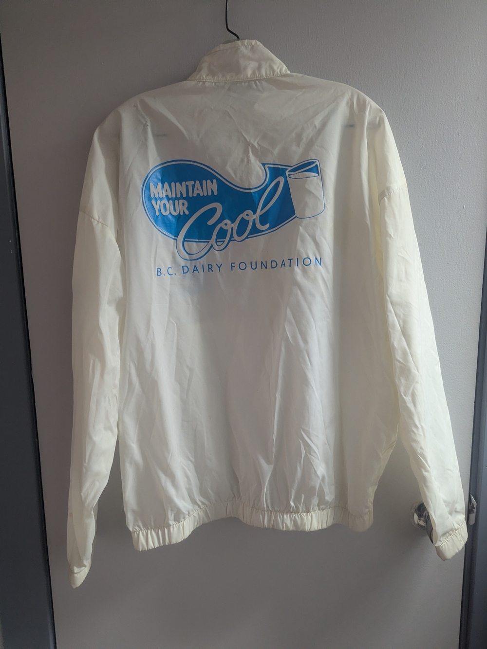 White "Maintain Your Cool" Windbreaker Jacket